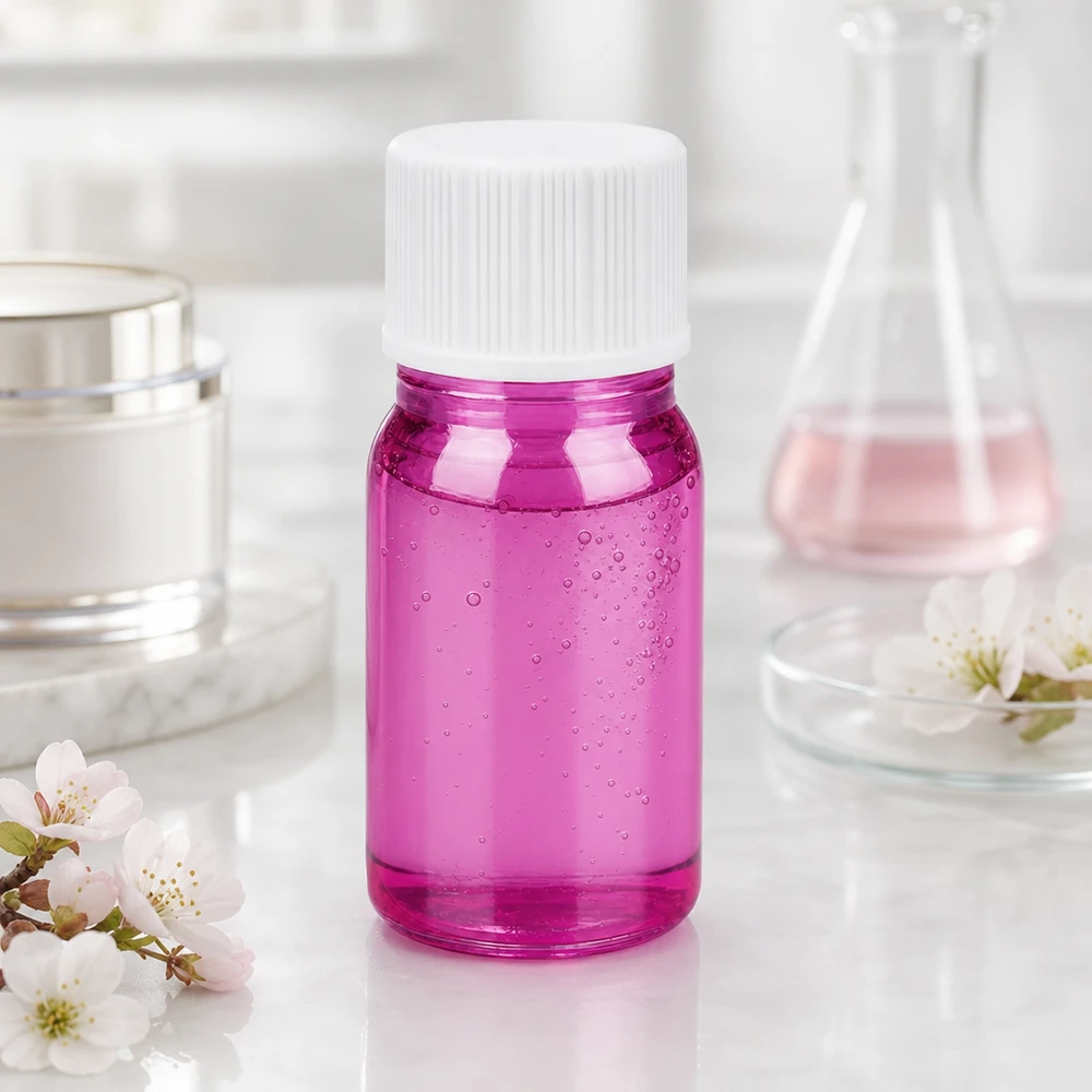 Contenitore in vetro viola da 5 ml con tappo a vite bianco per sostanze e tinture sensibili alla luce
