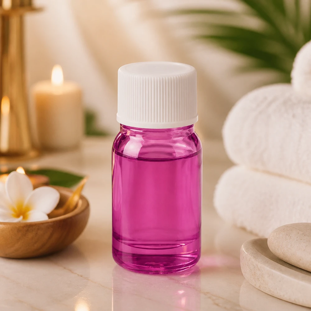 Pratico flacone PurpleLine da 5 ml con tappo bianco, perfetto per le taglie e i campioni da viaggio