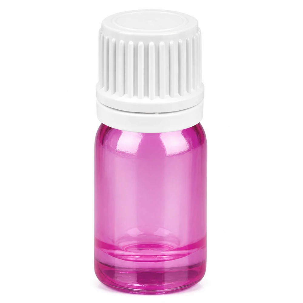 Flacone contagocce compatto da 5 ml con design Purple Line e apertura precisa da 0,7 mm.