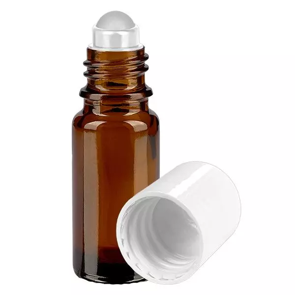 Flacone per deodorante stick in vetro marrone 10 ml, roll-on vuoto Flacone per deodorante stick in vetro marrone 10 ml, roll-on vuoto
