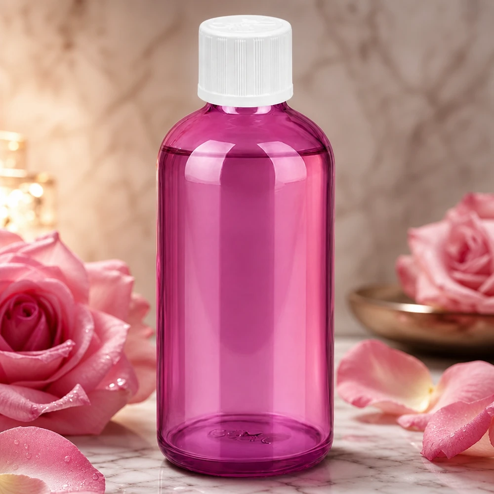 Flacone contagocce da 100 ml 1,2 mm bianco standard a prova di bambino PurpleLine. UT18/100 Flacone dosatore viola da 100 ml con tappo bianco di sicurezza per bambini e contagocce