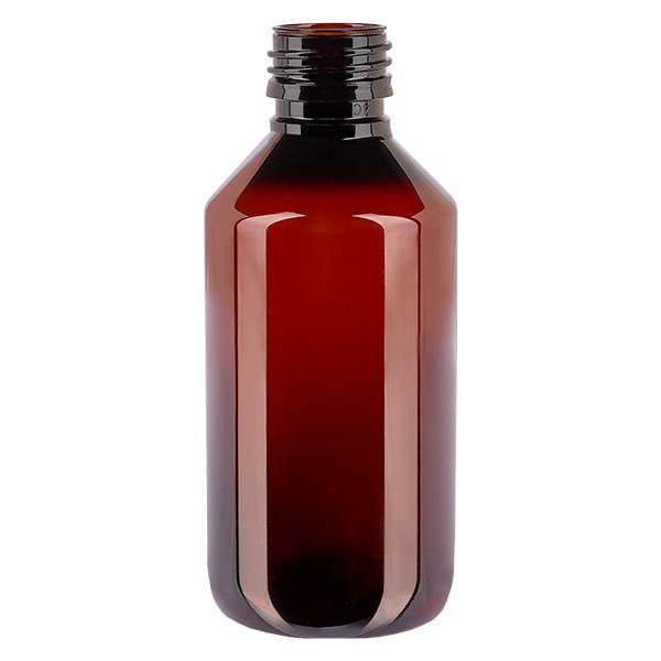 Bottiglia di medicina PET 250ml marrone (bottiglia Veral) PP28, senza tappo