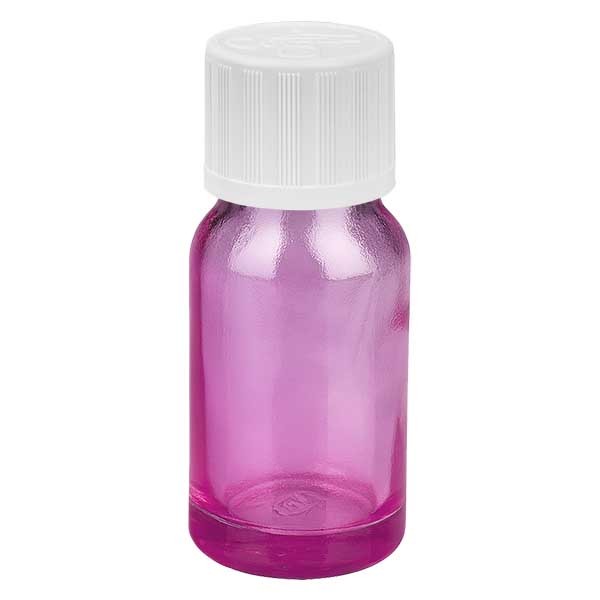 10ml Flasche 11mm Schraubverschluss weiß mit Standardverschluss Kindersicherung PurpleLine UT18/10