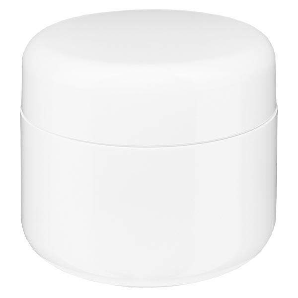 Barattolo per crema ‘Softline’ colore bianco 5 ml con tappo a vite e disco di copertura