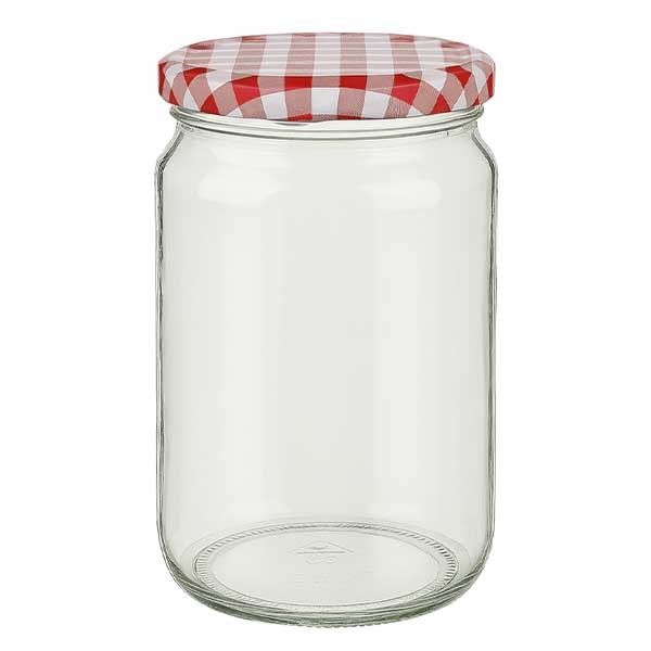Bicchiere rotondo da 795 ml con coperchio BasicSeal rosso/bianco UNiTWiST