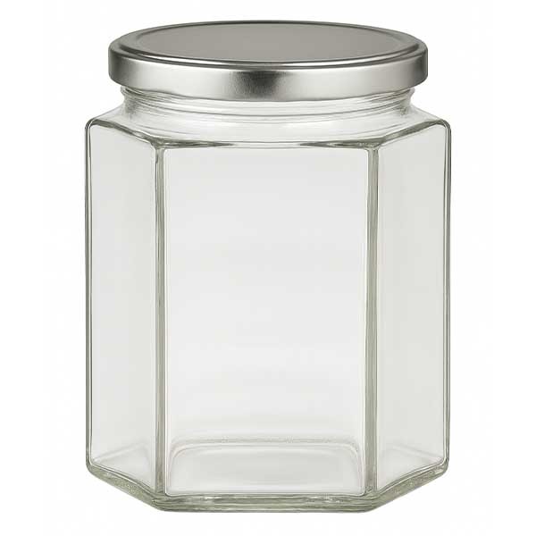 196ml Hexaglass con coperchio BasicSeal argento UNiTWIST