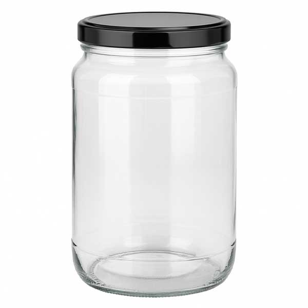 Bicchiere rotondo da 1700 ml con coperchio BasicSeal nero UNiTWIST