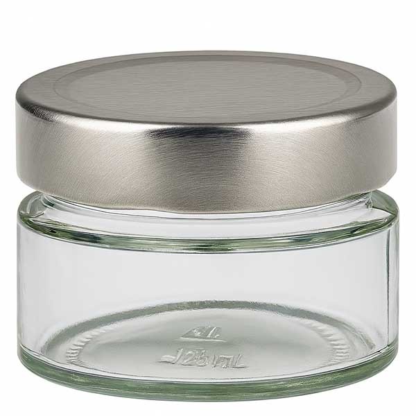 Bicchiere rotondo da 130 ml con coperchio BasicSeal argento UNiTWIST