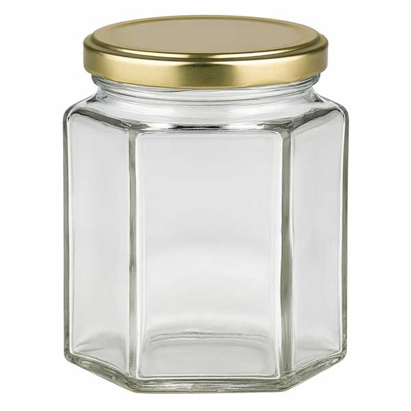 196 ml Hexaglass con coperchio BasicSeal oro UNiTWIST