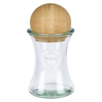 Vasetto per salumi da 370 ml WECK RR80 con sfera di legno Vasetto per salumi da 370 ml WECK RR80 con sfera di legno
