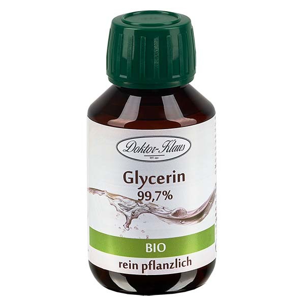 Glicerina bio al 99,7% in bottiglia PET colore marrone 100 ml con tappo antimanomissione - E 422