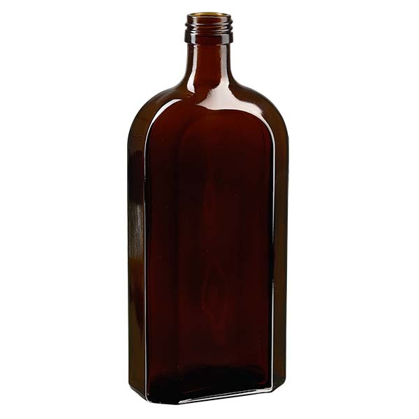 Bottiglia Meplat 500 ml colore marrone con imboccatura PP 28