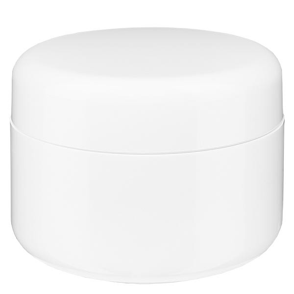 Barattolo per crema ‘Softline’ colore bianco 100 ml con tappo a vite e disco di copertura