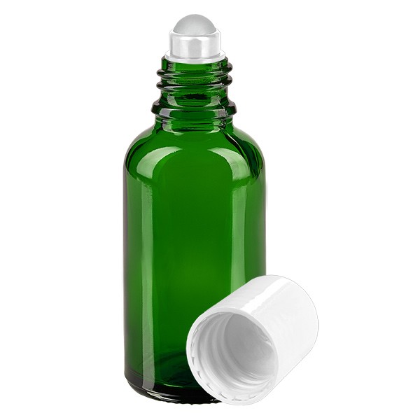 Flacone per deodorante stick in vetro verde 30 ml, roll-on vuoto