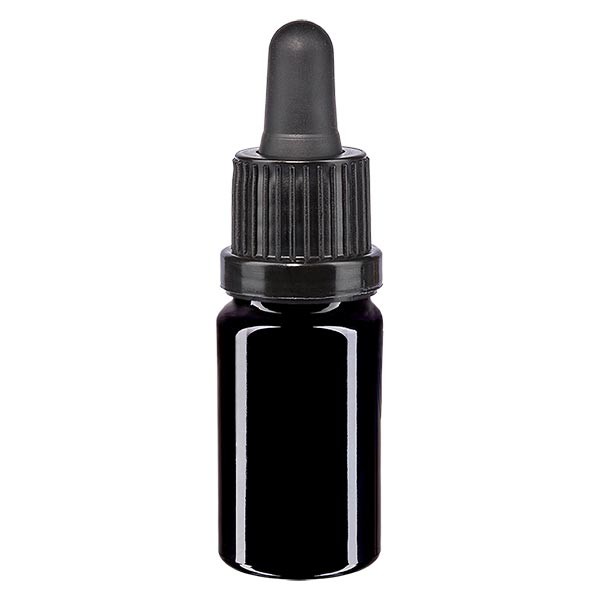 Flacone da farmacia 5 ml colore viola con pipetta antimanomissione colore nero