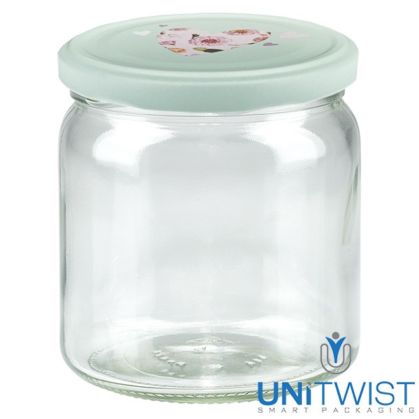 Barattolo rotondo da 408 ml + coperchio BasicSeal Cuore menta UNiTWIST®