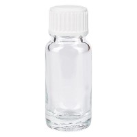 Flacone da farmacia 10 ml trasparente con tappo a vite standard per granuli colore bianco Flacone da farmacia 10 ml trasparente con tappo a vite standard per granuli colore bianco