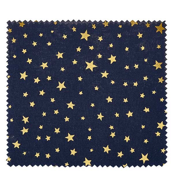1 x copri barattolo 150 x 150 mm colore blu scuro con stelle color oro per tappi di diametro 43-100 mm