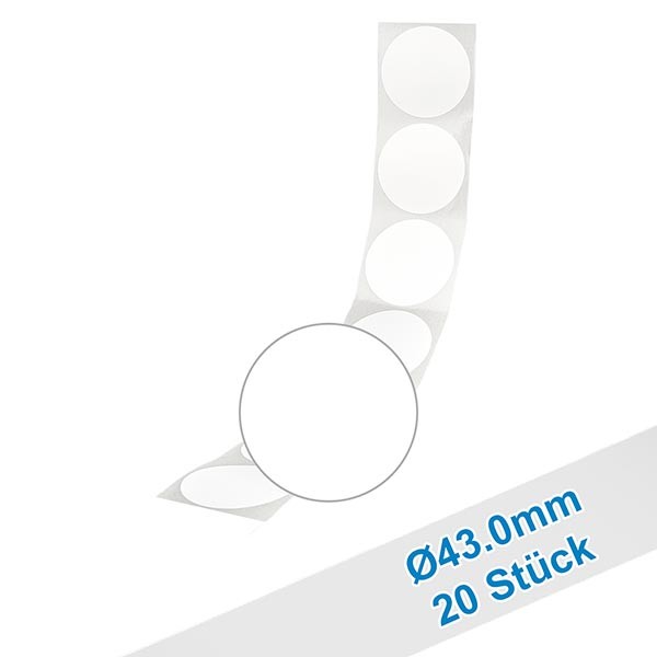 Etichette da scrivere 43,0 mm in confezione da 20, forma rotonda