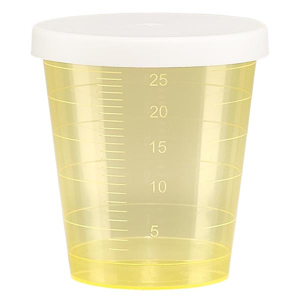 Bicchiere per medicinali 30 ml incl. tappo a scatto (bicchiere graduato/bicchiere per grappa) colore: giallo