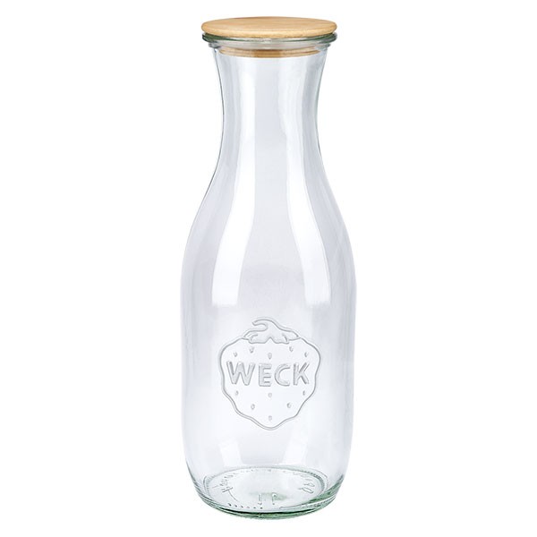 Bottiglia per succo di frutta WECK 1062 ml con tappo in legno