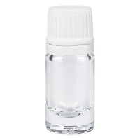 Flacone da farmacia 5 ml trasparente con tappo contagocce 1,2 mm antimanomissione colore bianco Flacone da farmacia 5 ml trasparente con tappo contagocce 1,2 mm antimanomissione colore bianco