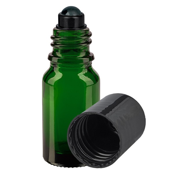 Flacone per deodorante stick in vetro verde 10 ml, roll-on vuoto