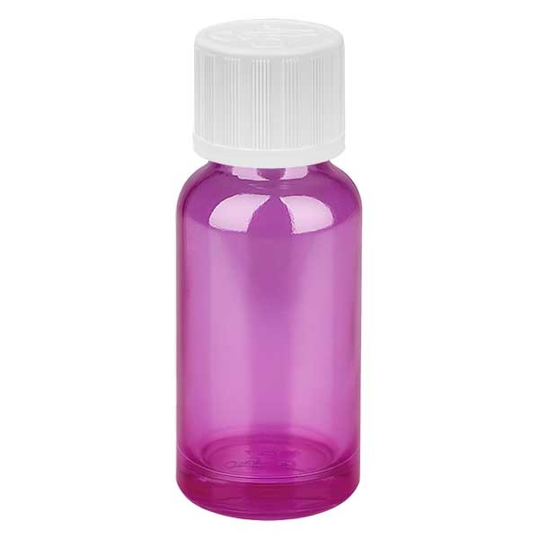 20ml Tropfflasche 1.2mm weiß mit Standardverschluss Kindersicherung PurpleLineUT18/20