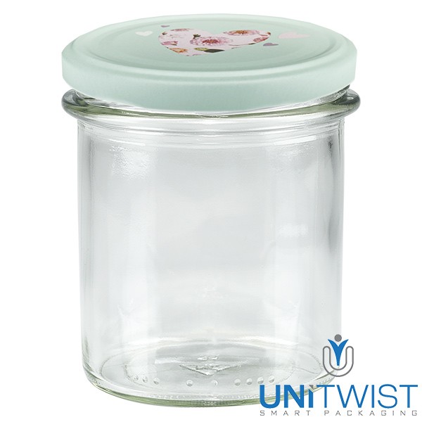 Barattolo da 350 ml + coperchio BasicSeal Cuore menta UNiTWIST®