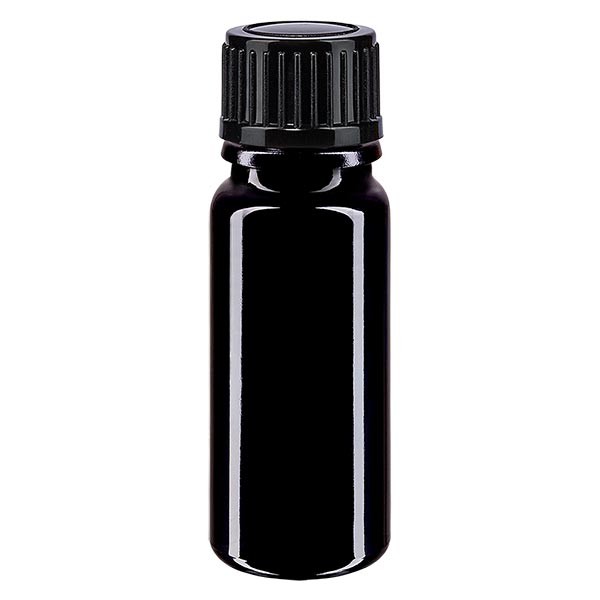 Flacone da farmacia 10 ml colore viola con tappo contagocce standard 1 mm colore nero