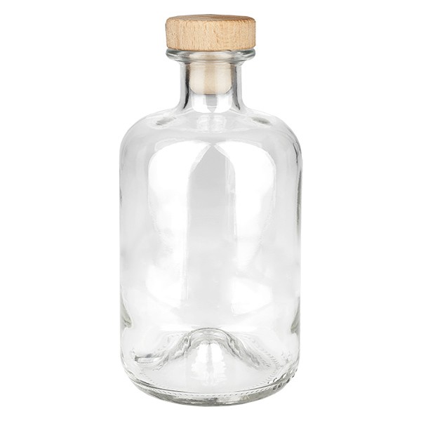 Flacone farmaceutico da 500 ml “Eco” con tappo in legno UNiTWIST®