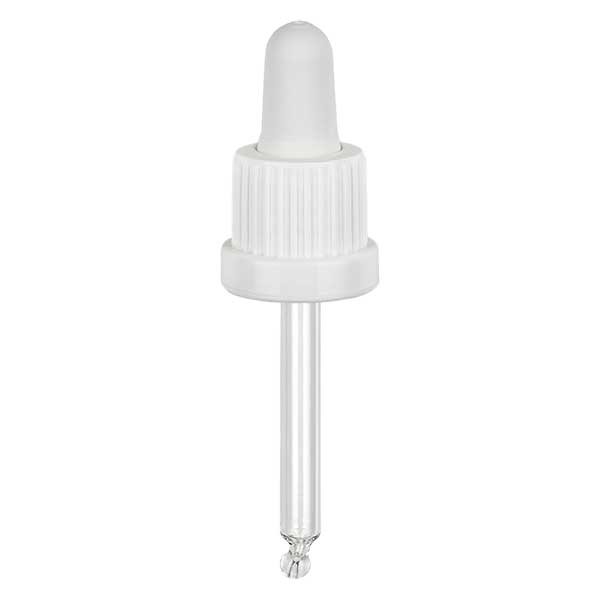 Pipetta con contagocce in vetro colore bianco/bianco 18 mm PL53,5 antimanomissione