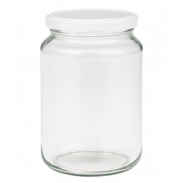 Bicchiere rotondo da 382 ml con coperchio BasicSeal bianco UNITWIST