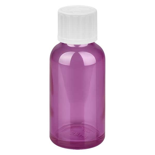 30ml Tropfflasche 1.2mm weiß mit Standardverschluss Kindersicherung PurpleLineUT18/30