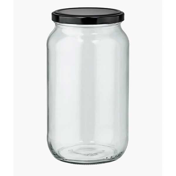 Bicchiere rotondo da 1062 ml con coperchio BasicSeal nero UNiTWiST