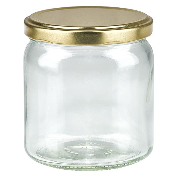 Bicchiere rotondo da 408 ml con coperchio BasicSeal oro UNiTWIST