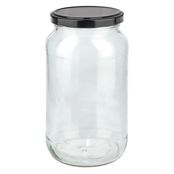Bicchiere rotondo da 1062 ml con coperchio BasicSeal nero UNiTWiST