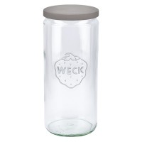Vaso cilindrico WECK da 1040 ml con coperchio in silicone grigio Vaso cilindrico WECK da 1040 ml con coperchio in silicone grigio