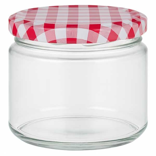 Bicchiere rotondo da 330 ml con coperchio BasicSeal rosso/bianco UNiTWiST