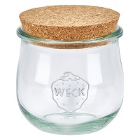 Vaso Tulipano WECK RR80 da 370 ml con tappo in sughero naturale Vaso Tulipano WECK RR80 da 370 ml con tappo in sughero naturale