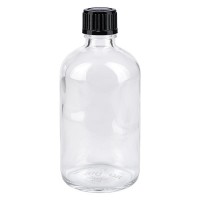 Flacone da farmacia 100 ml trasparente con tappo contagocce standard 1 mm colore nero Flacone da farmacia 100 ml trasparente con tappo contagocce standard 1 mm colore nero