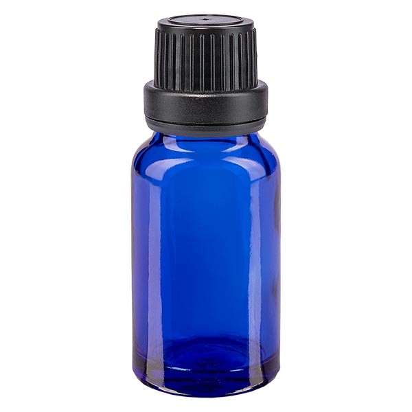 Flacone da farmacia 10 ml colore blu con tappo contagocce premium 2 mm antimanomissione colore nero