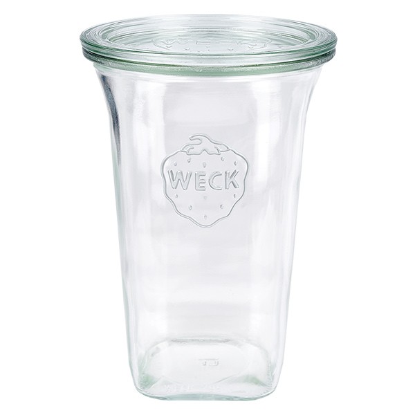 Bicchiere Quadro da 795 ml con coperchio in vetro WECK RR100