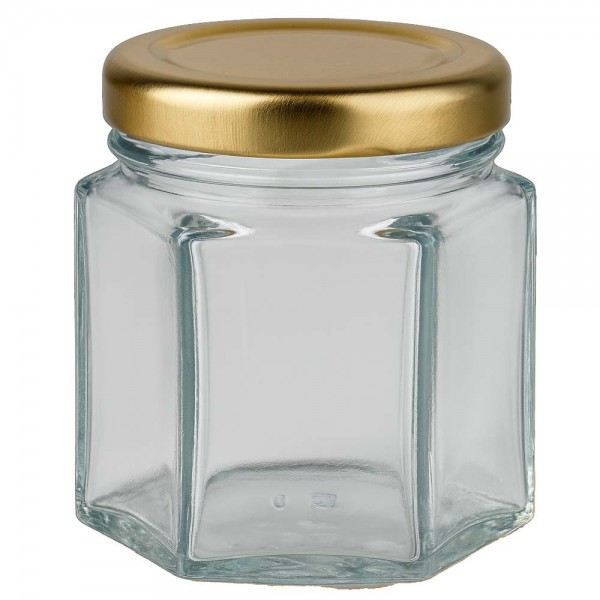 Vasetto per miele da 60 g con capsula dorata BasicSeal UNiTWIST