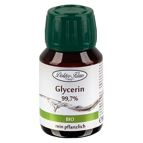 Glicerina bio al 99,7% in bottiglia PET colore marrone 50 ml con tappo antimanomissione - E 422
