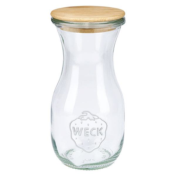 Bottiglia di succo WECK da 290 ml con coperchio in legno