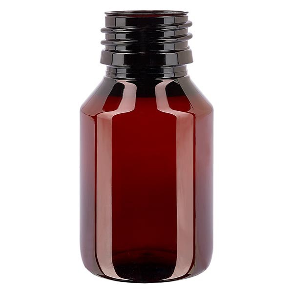 Bottiglia di medicina PET 50ml marrone (bottiglia Veral) PP28, senza tappo