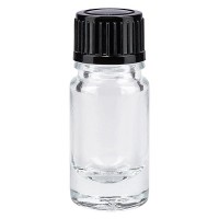 Flacone da farmacia 5 ml trasparente con tappo contagocce standard 1 mm colore nero Flacone da farmacia 5 ml trasparente con tappo contagocce standard 1 mm colore nero
