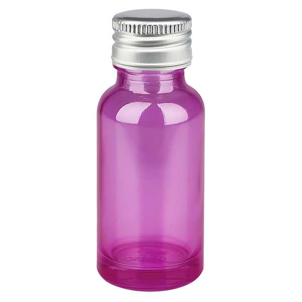 20ml Flasche 11mm Schraubverschluss Alu-Silber mit Standardverschluss PurpleLineUT18/20