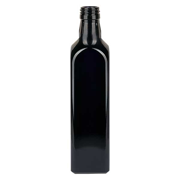 Bottiglia per olio vetro viola 1000 ml quadrangolare, UNI 31,5 x 24